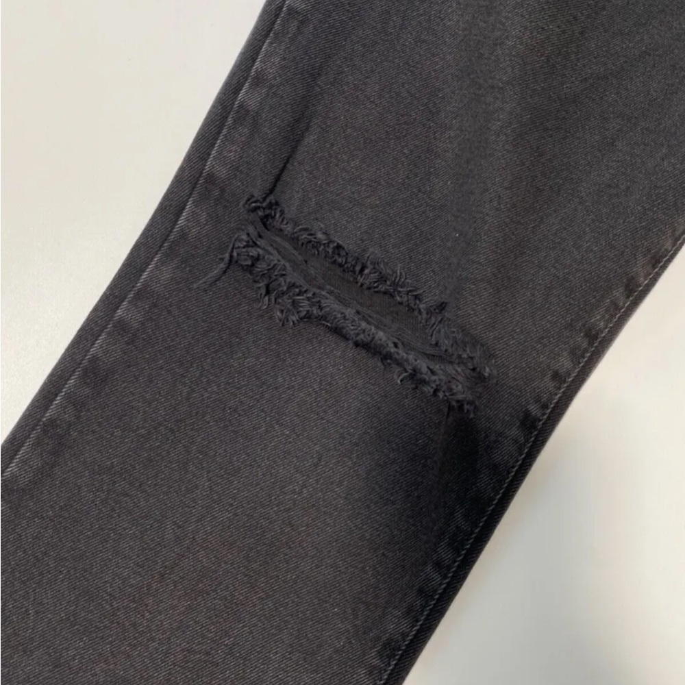 NA-kd Washed Black Destroyed Straight Denim Jeans Size 10 / 38 - Picture 2 of 3